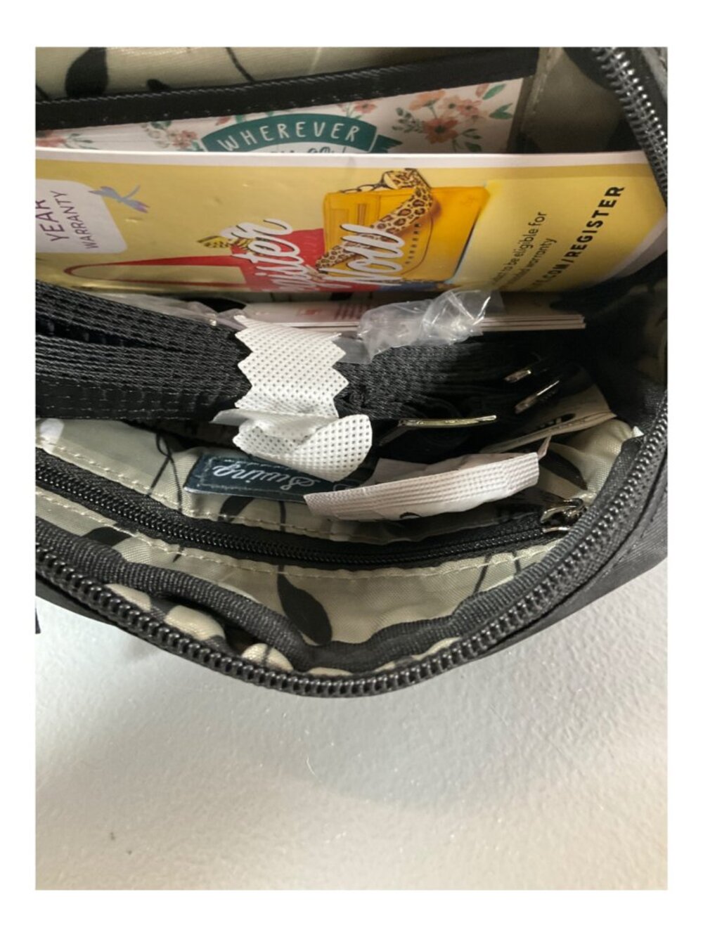 Lug Swing Midnight Black Quilted Crossbody Bag - Compact, Durable Unisex Design - Picture 4 of 6